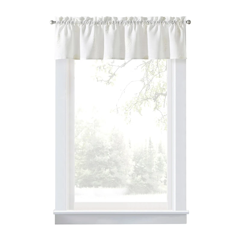 CURTIANWORKS Grace Floral Rod Pocket Tailored Valance