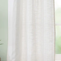 CURTIANWORKS Tie Tab Woven Stripe 2-pc. Rod Pocket Window Tier