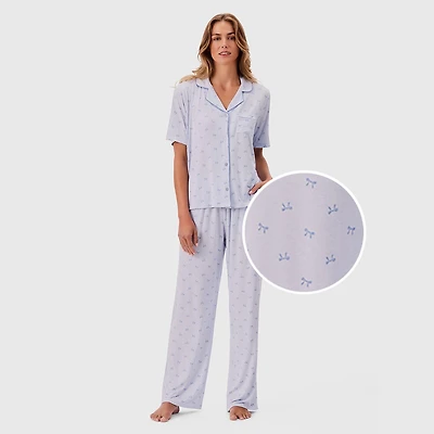 Martha Stewart Womens Short Sleeve 2-pc. Pajama Set