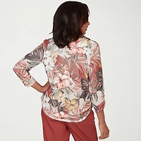 Alfred Dunner Spice Market Womens Crew Neck 3/4 Sleeve T-Shirt