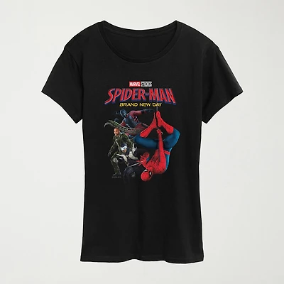 Brand New Day Scorpion And Heroes Womens Crew Neck Short Sleeve Regular Fit Spiderman Graphic T-Shirt