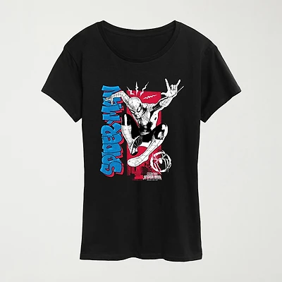Brand New Day Spidey Senses Womens Crew Neck Short Sleeve Regular Fit Spiderman Graphic T-Shirt