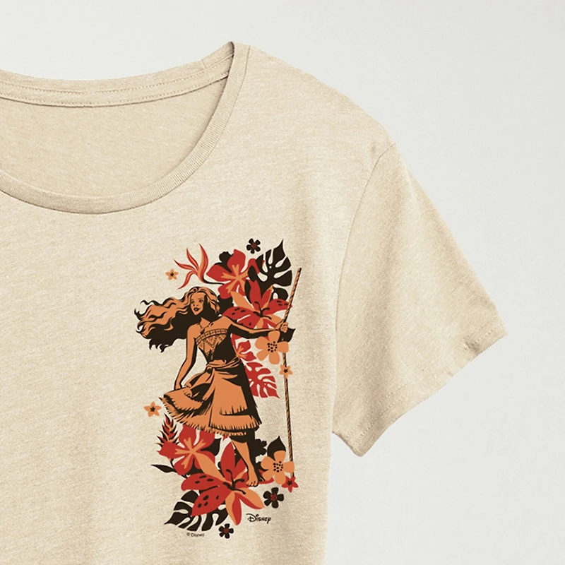 Wayfinder Womens Crew Neck Short Sleeve Regular Fit Moana Graphic T-Shirt