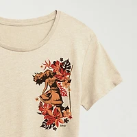 Wayfinder Womens Crew Neck Short Sleeve Regular Fit Moana Graphic T-Shirt