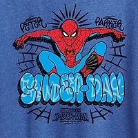Brand New Day Peter Parker Womens Crew Neck Short Sleeve Regular Fit Spiderman Graphic T-Shirt