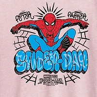 Brand New Day Peter Parker Womens Crew Neck Short Sleeve Regular Fit Spiderman Graphic T-Shirt