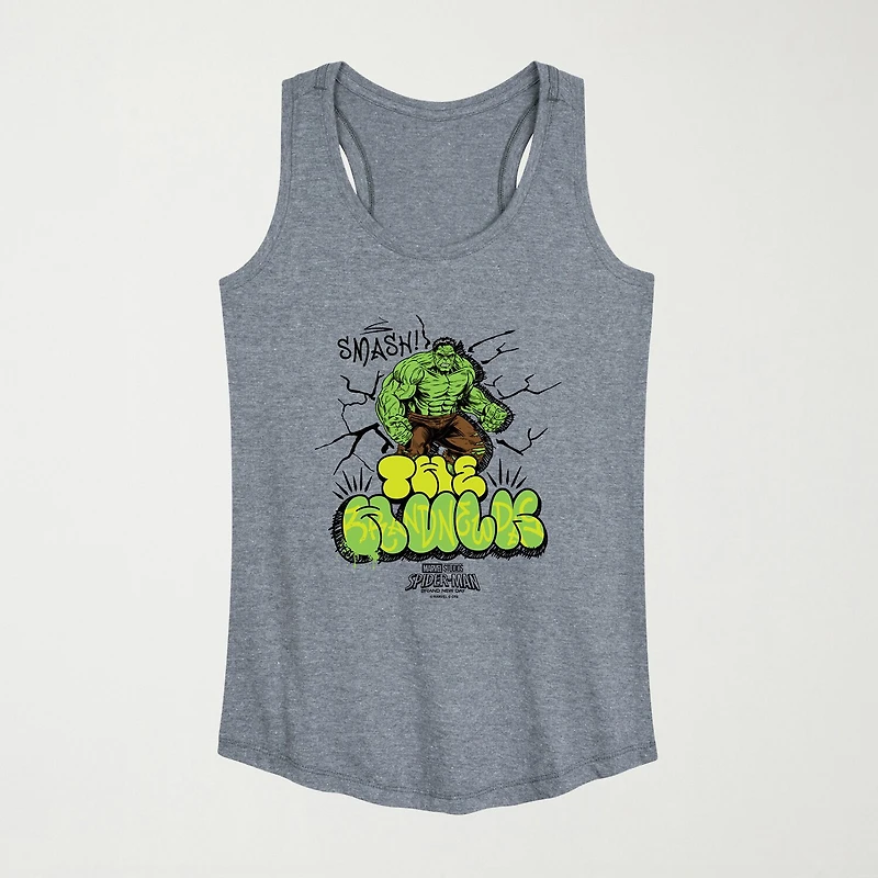 Brand New Day The Hulk Womens Crew Neck Sleeveless Spiderman Tank Top