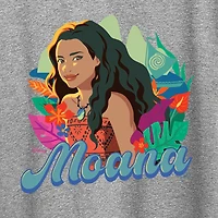 Florals Womens Crew Neck Short Sleeve Regular Fit Moana Graphic T-Shirt