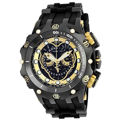 Invicta® Venom Mens Black Dial Gold-Tone Stainless Steel Bracelet Strap Watch 20430