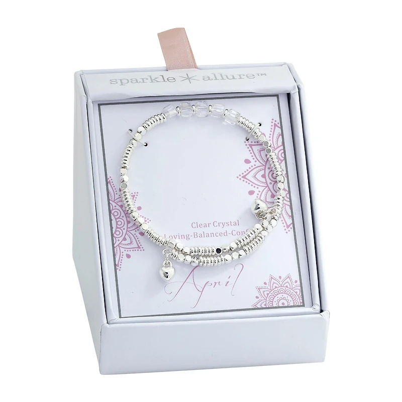Sparkle Allure Birthstone Womens Red Crystal Pure Silver Over Brass Wrap Bracelet