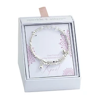 Sparkle Allure Birthstone Womens Red Crystal Pure Silver Over Brass Wrap Bracelet