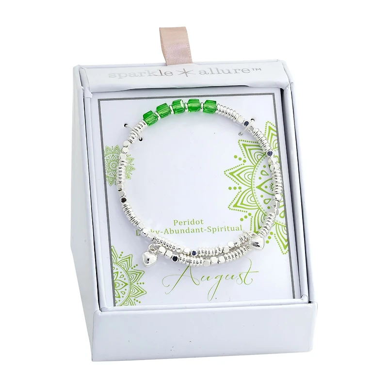 Sparkle Allure Birthstone Womens Crystal Beaded Bracelet