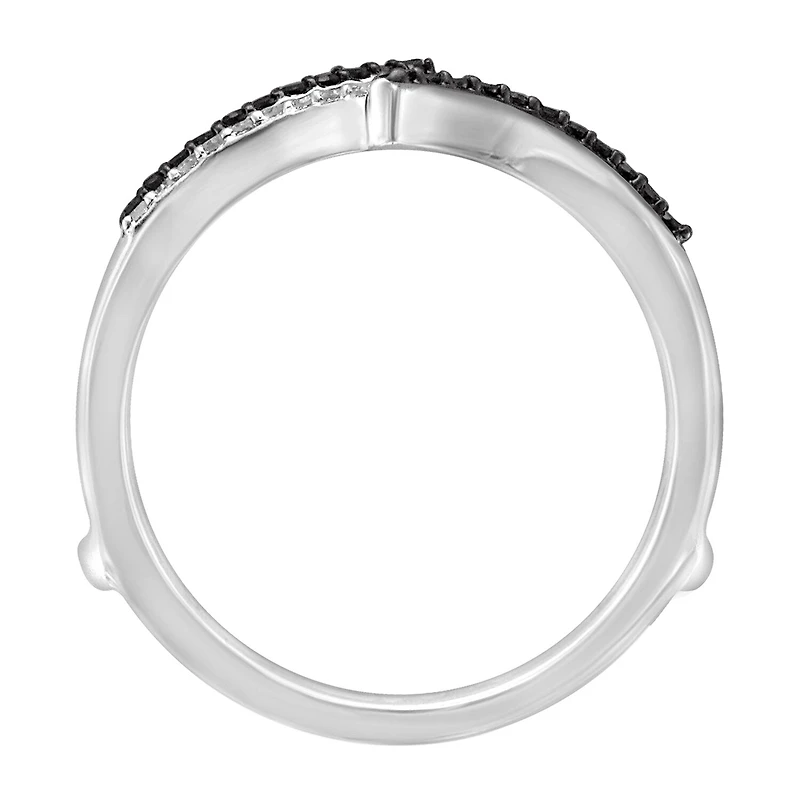 Midnight Black Womens 1/7 CT. T.W. Natural Diamond 14K Gold Wedding Ring Guard