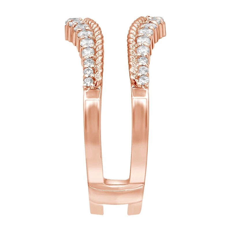 Womens 3/8 CT. T.W. Natural White Diamond 14K Gold Ring Guard