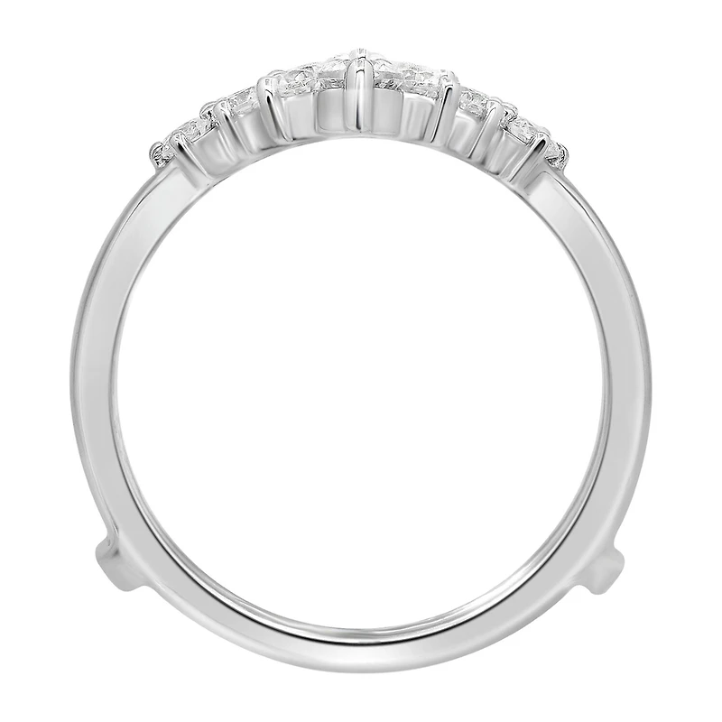 Womens 1 CT. T.W. Natural White Diamond 14K Gold Ring Guard