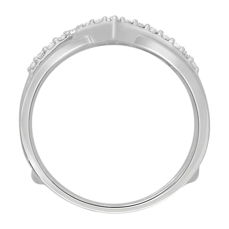 Womens 1/5 CT. Natural White Diamond 14K Gold Wedding Ring Guard