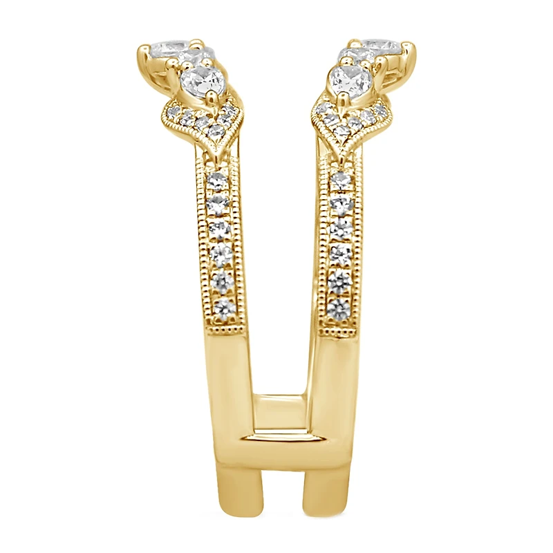 Womens 3/4 CT. T.W. Natural White Diamond 14K Gold Ring Guard