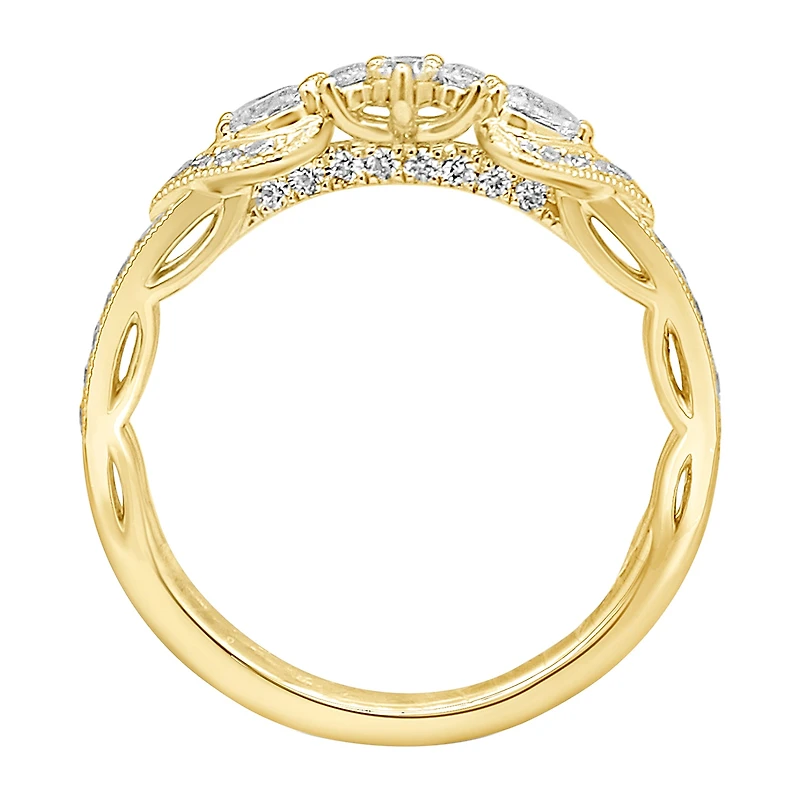 Womens 3/4 CT. T.W. Natural White Diamond 14K Gold Ring Guard