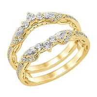 Womens 3/4 CT. T.W. Natural White Diamond 14K Gold Ring Guard