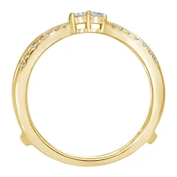 Womens 1/3 CT. T.W. Natural White Diamond 14K Gold Side Stone Ring Guard