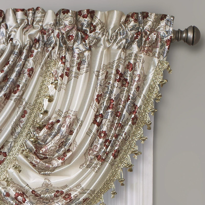 Regal Home Regency Medallion Rod Pocket Waterfall Valance