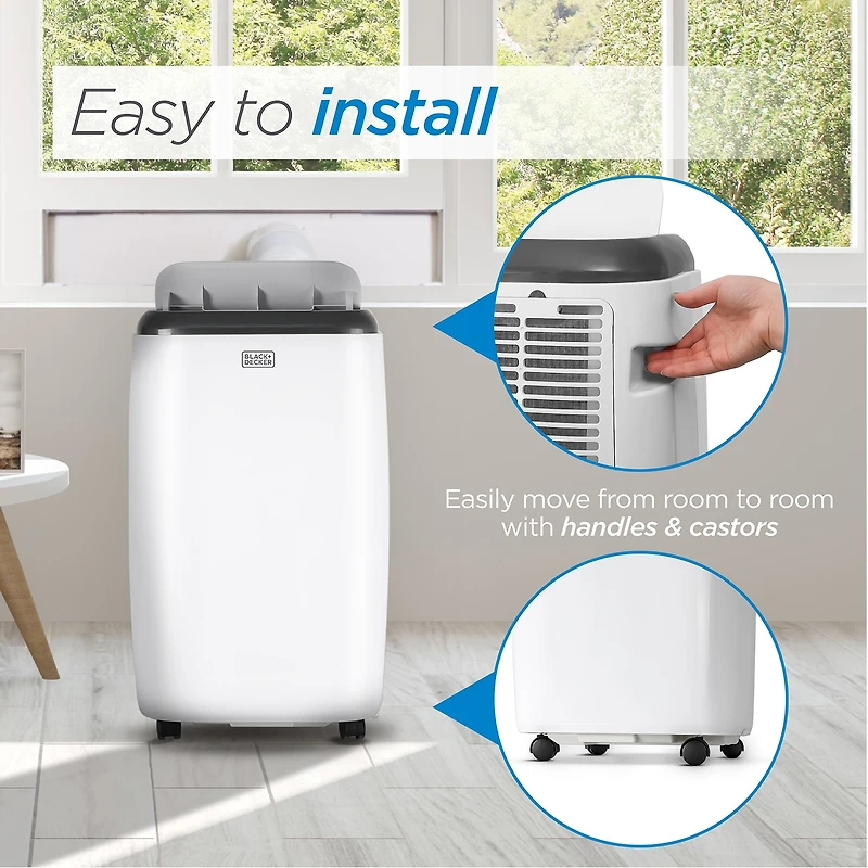 Black+Decker 12000 Btu Portable Air Conditioner With Remote Control White