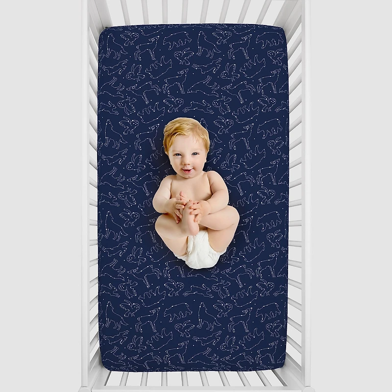 Nojo Super Soft Animal Constellation Crib Sheet
