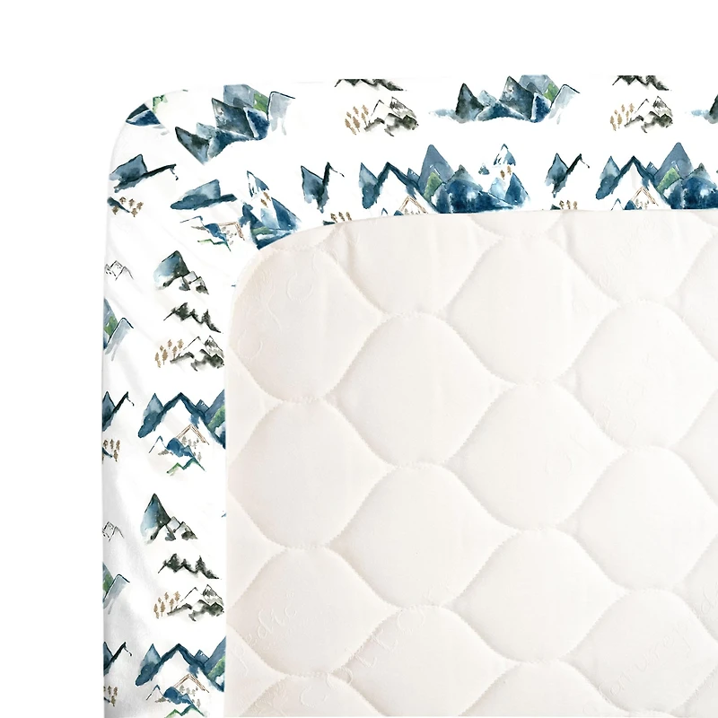 Nojo Watercolor Mountain Mini Crib Sheet