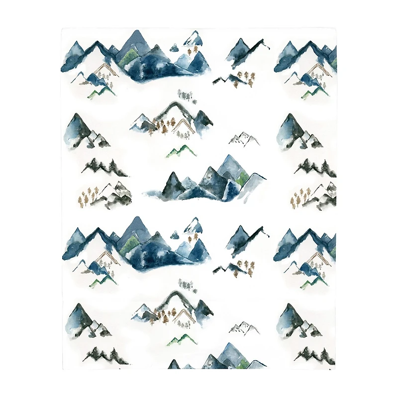 Nojo Watercolor Mountain Mini Crib Sheet