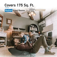 Commercial Cool 42” Contemporary Ceiling Fan With Lights Cools Up To 175 Sq Ft Reversible Dual Finish Blades