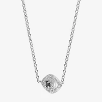 Womens Genuine Black Onyx Sterling Silver Evil Eye 18 Inch Pendant Necklace