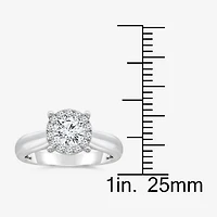 (I / I1) Womens 1 1/2 CT. T.W. Lab Grown White Diamond 10K Gold Round Halo Engagement Ring