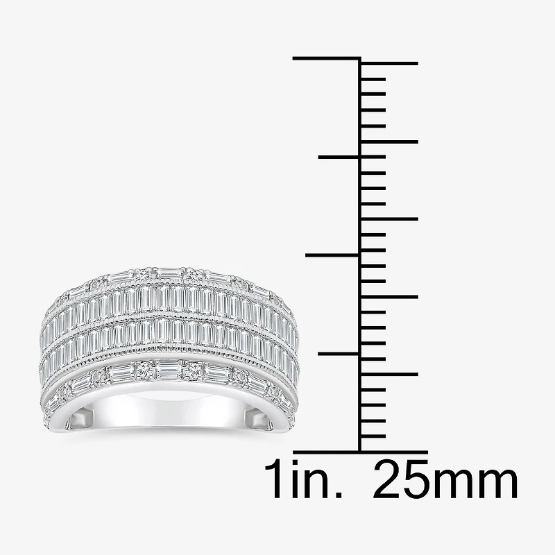 (I / I1) Womens 2 CT. T.W. Lab Grown White Diamond 10K Gold Anniversary Band