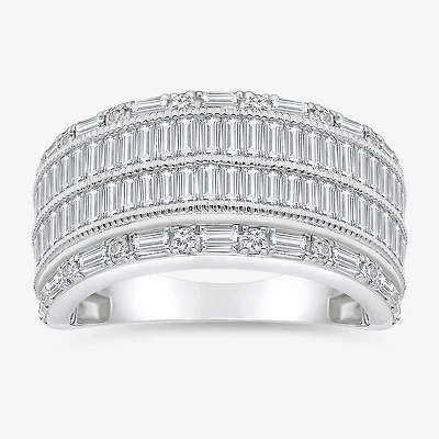 (I / I1) Womens 2 CT. T.W. Lab Grown White Diamond 10K Gold Anniversary Band