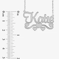Personalized 14K Gold Over Sterling Silver Name Necklace with Hearts