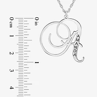 Personalized Womens Name Engraved Initial Pendant Necklace