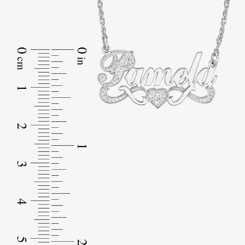 Personalized Diamond-Accent 14K Gold Over Sterling Silver Name Necklace