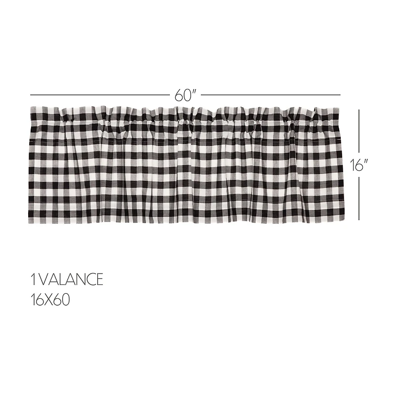 Annie Buffalo Check Rod Pocket Tailored Valance