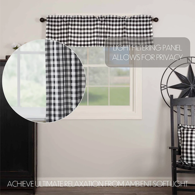 Annie Buffalo Check Rod Pocket Tailored Valance