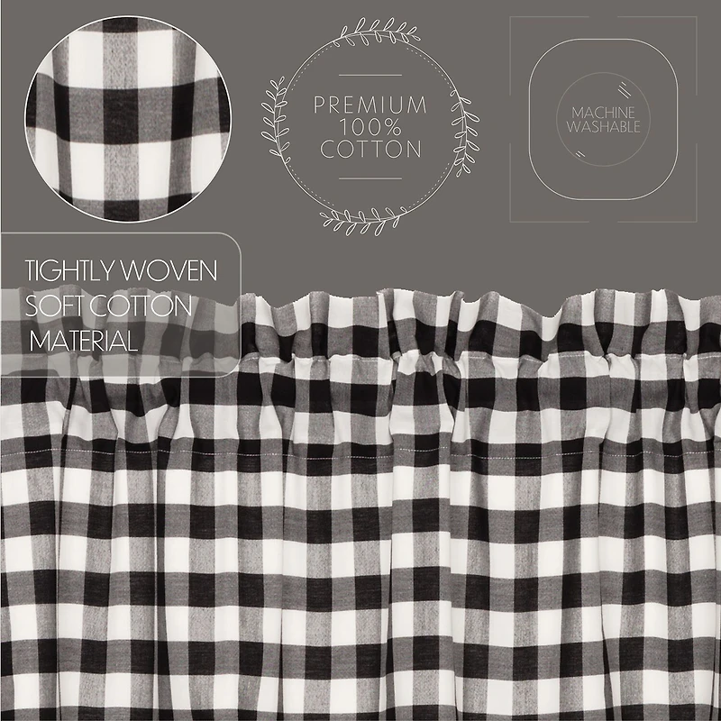 Annie Buffalo Check Rod Pocket Tailored Valance