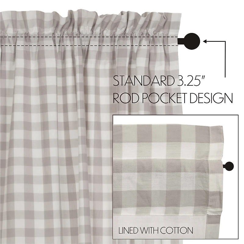 Annie Buffalo Check Multi-Pack Rod Pocket Swag Valance