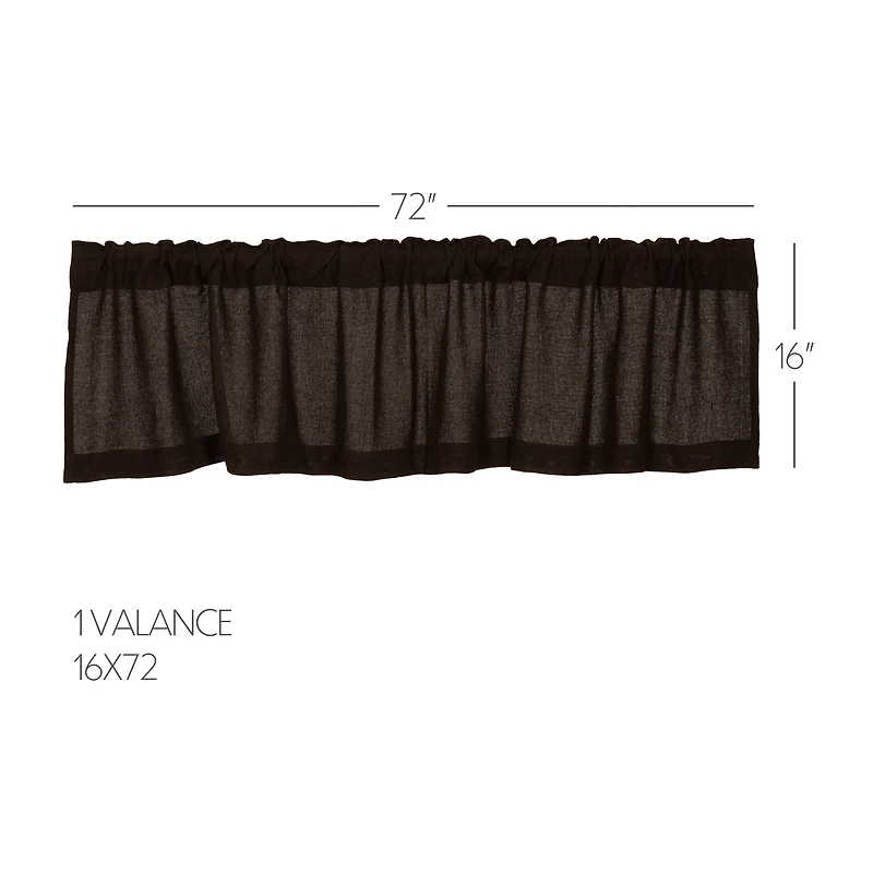 Chocolate Burlap Tailored Valance