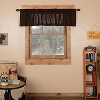 Chocolate Burlap Tailored Valance