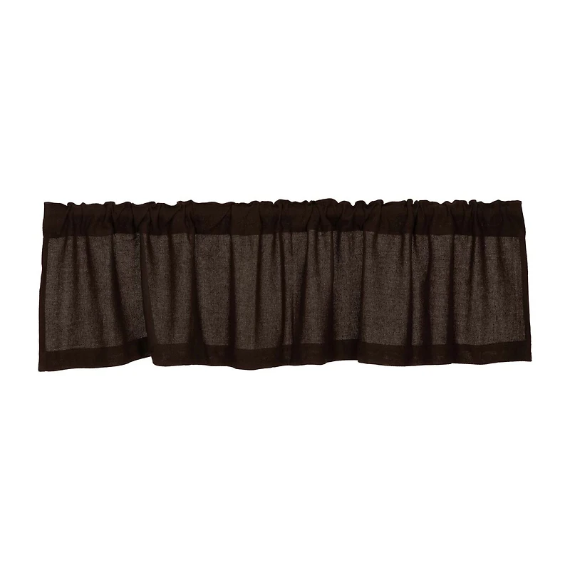 Chocolate Burlap Tailored Valance