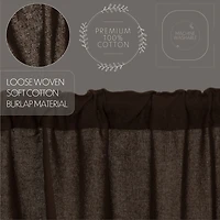 Chocolate Burlap Tailored Valance