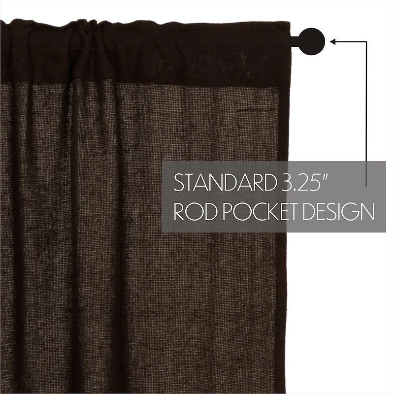 Chocolate Burlap Tailored Valance