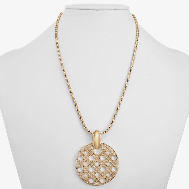 Liz Claiborne Filigree Womens Round 17 Inch Pendant Necklace