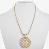 Liz Claiborne Filigree Womens Round 17 Inch Pendant Necklace