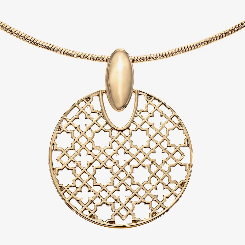 Liz Claiborne Filigree Womens Round 17 Inch Pendant Necklace