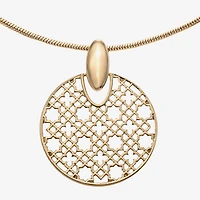 Liz Claiborne Filigree Womens Round 17 Inch Pendant Necklace
